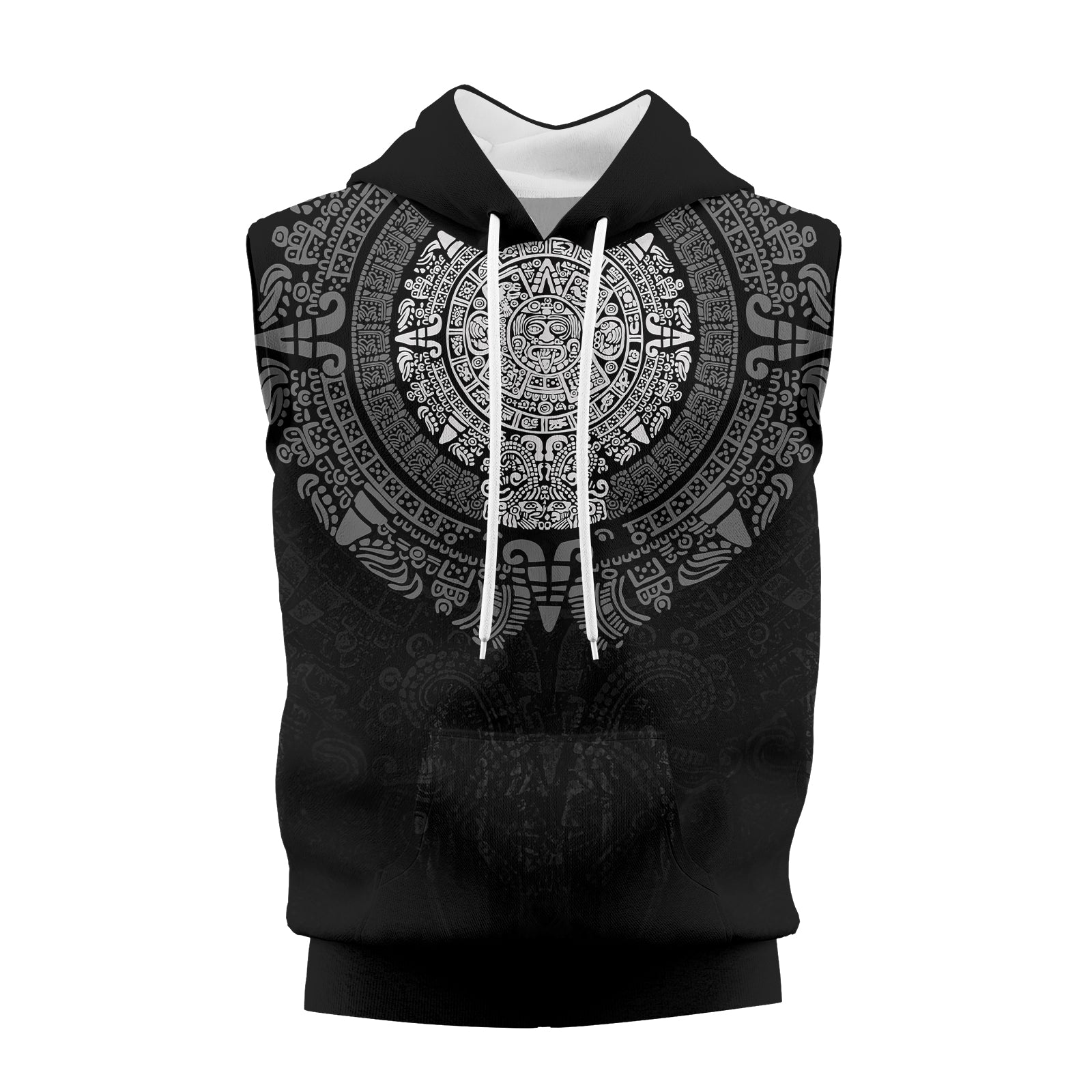 Rashninja Aztec Calendar Sleeveless Gym Hoodie | MMA Sleeveless Hoodie