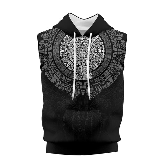 Rashninja Aztec Calendar Sleeveless Gym Hoodie | MMA Sleeveless Hoodie