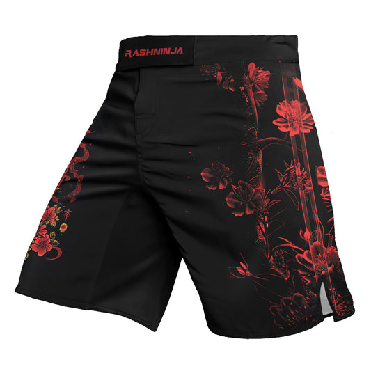 Rashninja Ninja Crimson Blossom Men's Fight Shorts