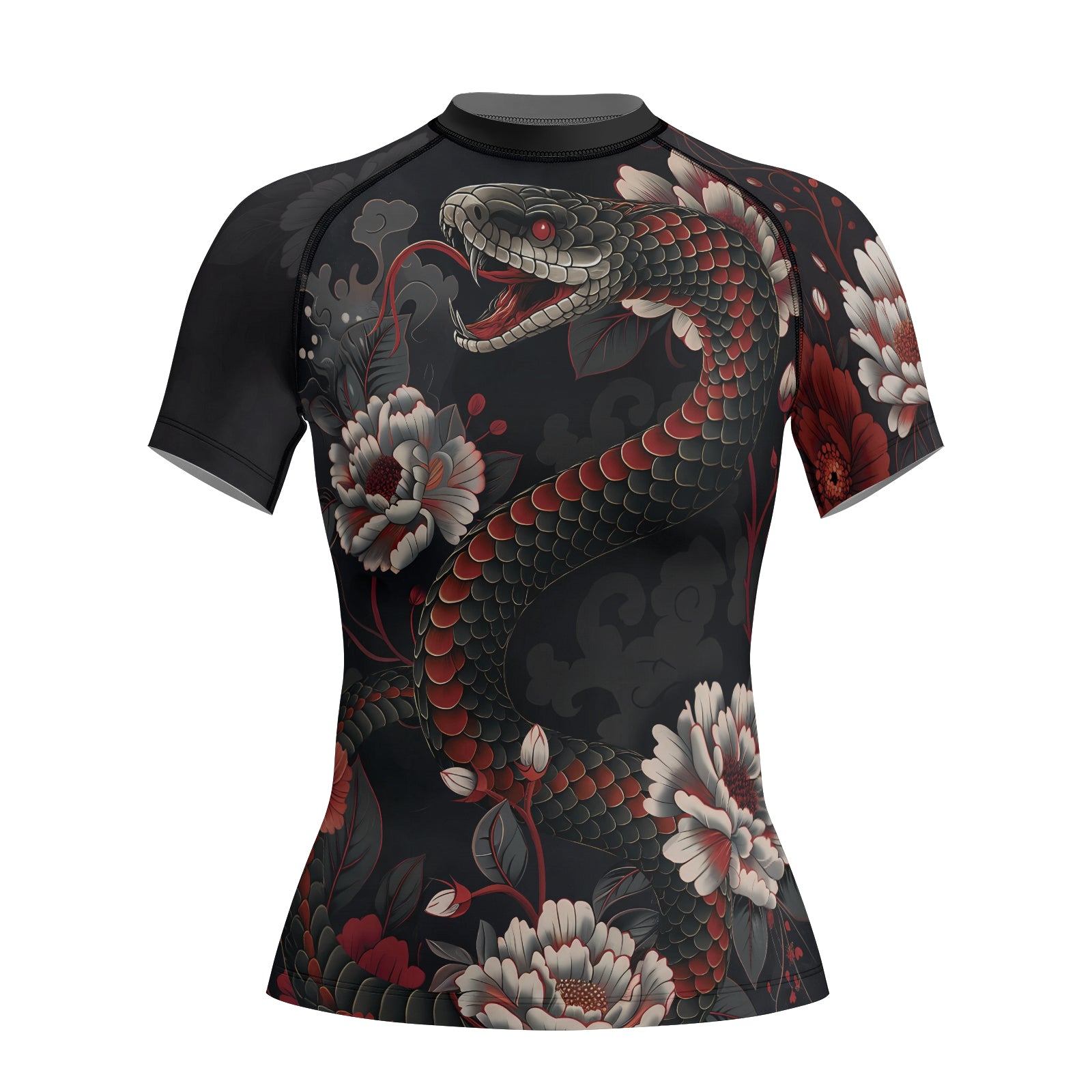 Rashninja Snake Blossom Strike Women's Short Sleeve Rash Guard

