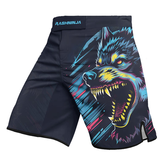 Rashninja Wolf Forest Guardian Men's Fight Shorts

