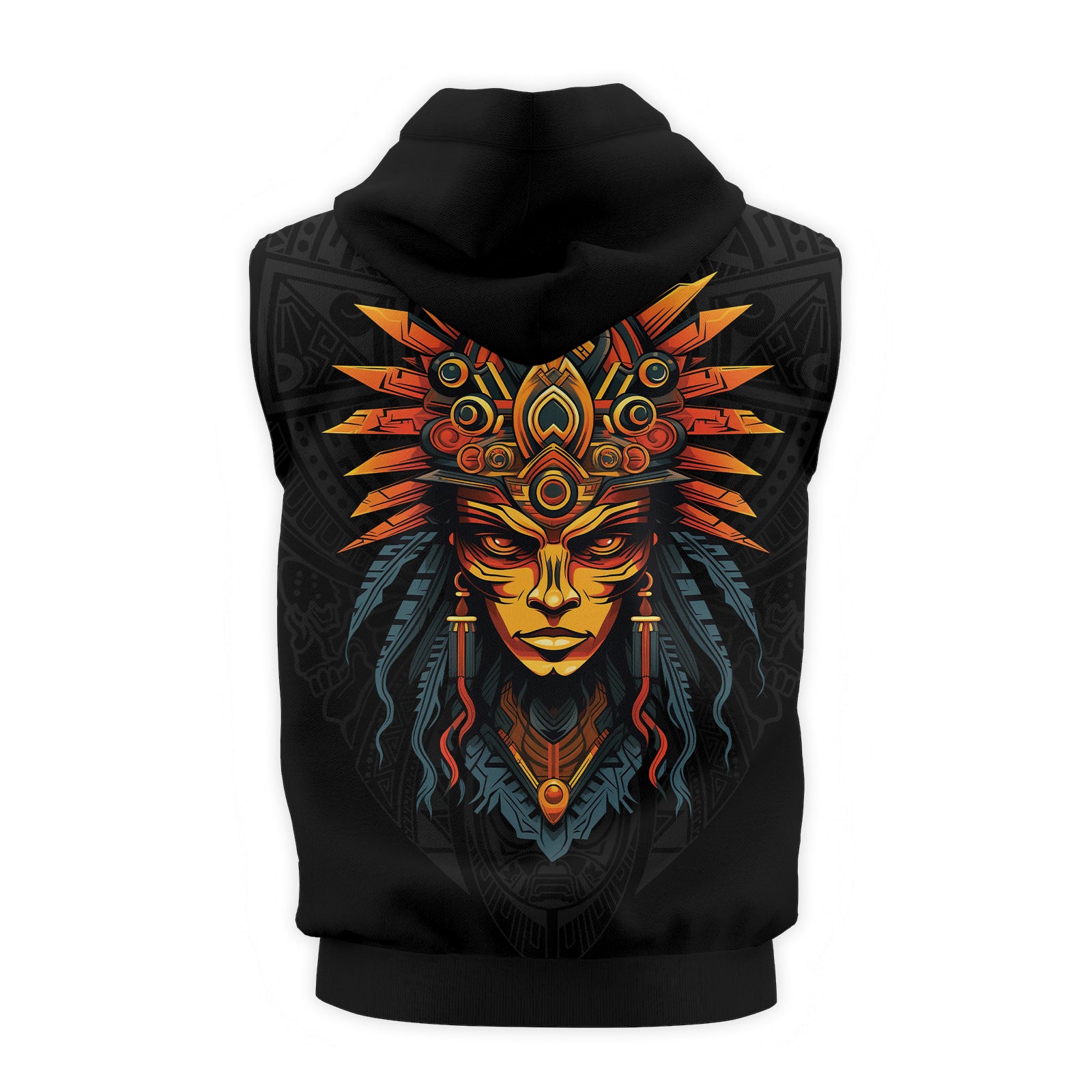 Rashninja Aztec Chieftain Sleeveless Hoodie | MMA Sleeveless Hoodie