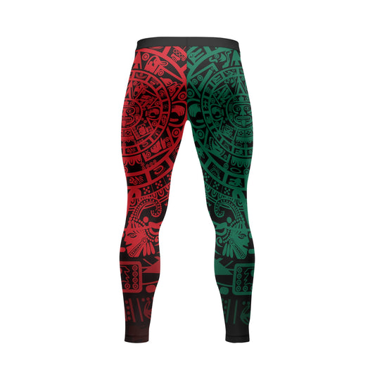 Rashninja Green And Red Aztec Calendar Men's Spats