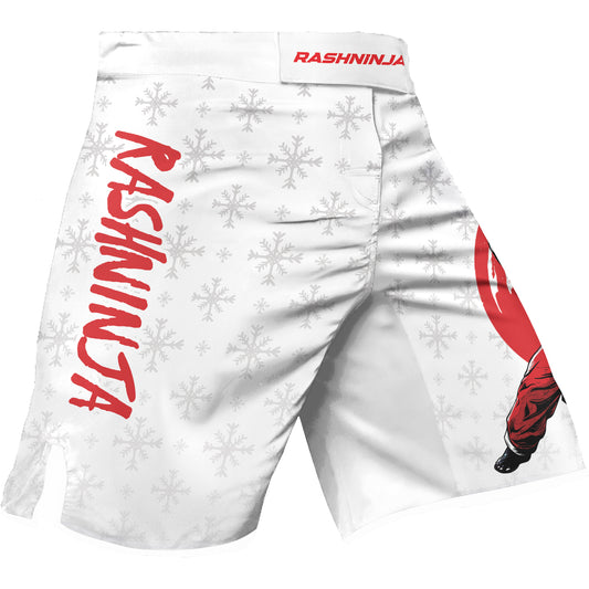 Rashninja White Santa Panda Kung Fu Men's Fight Shorts