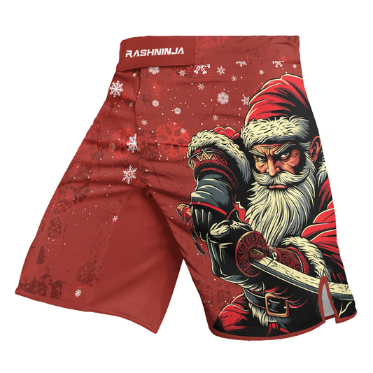 Rashninja Christmas Badass Santa Men's Fight Shorts