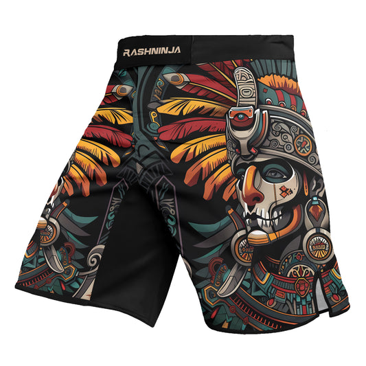 Rashninja Aztec Eagle Crest Men's Fight Shorts

