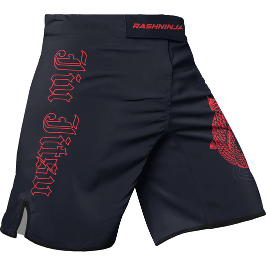 Rashninja Red And Blue Japanese Koi Men's Fight Shorts