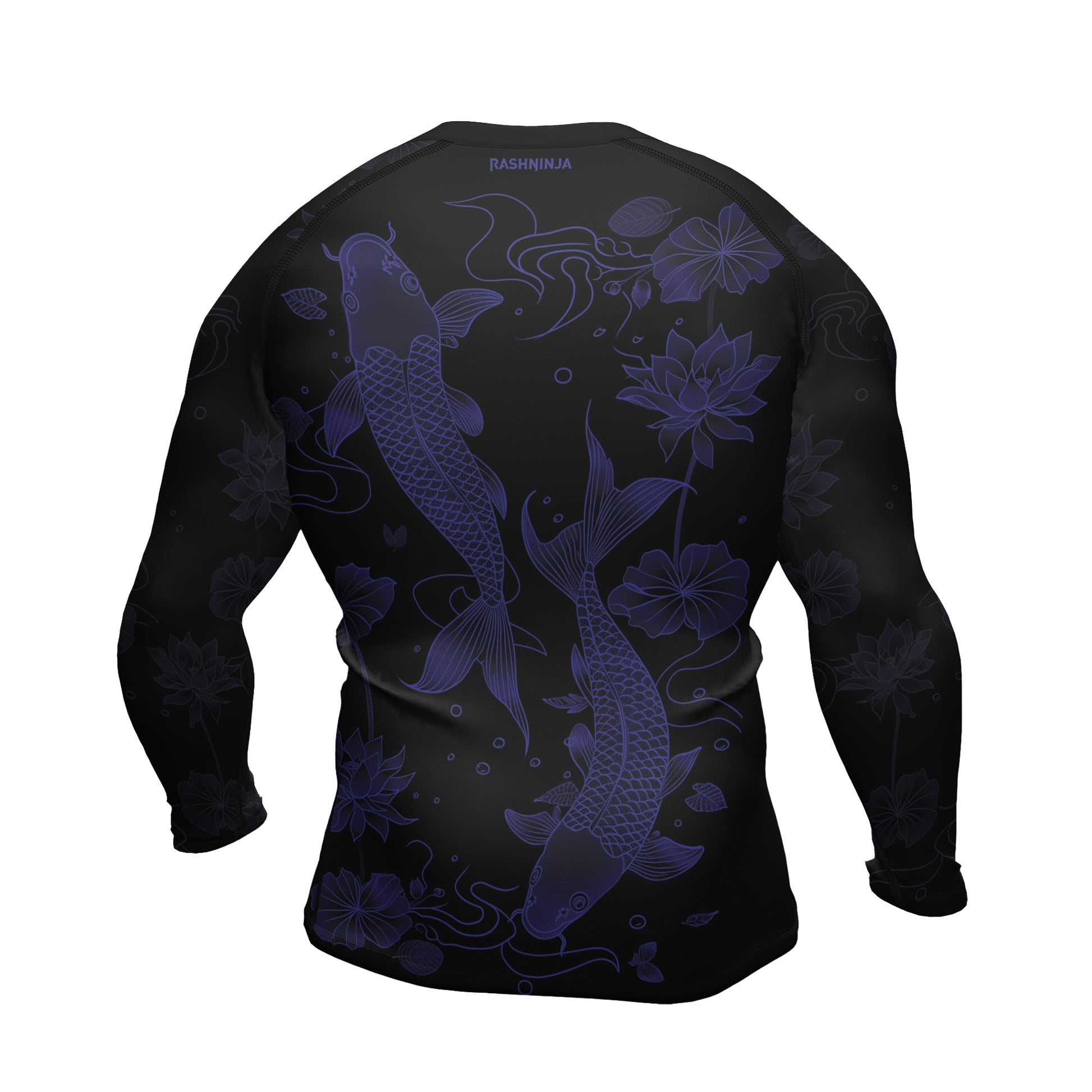 Rashninja Koi Lotus Flow Men's Long Sleeve Rash Guard | Koi Fish Shirt