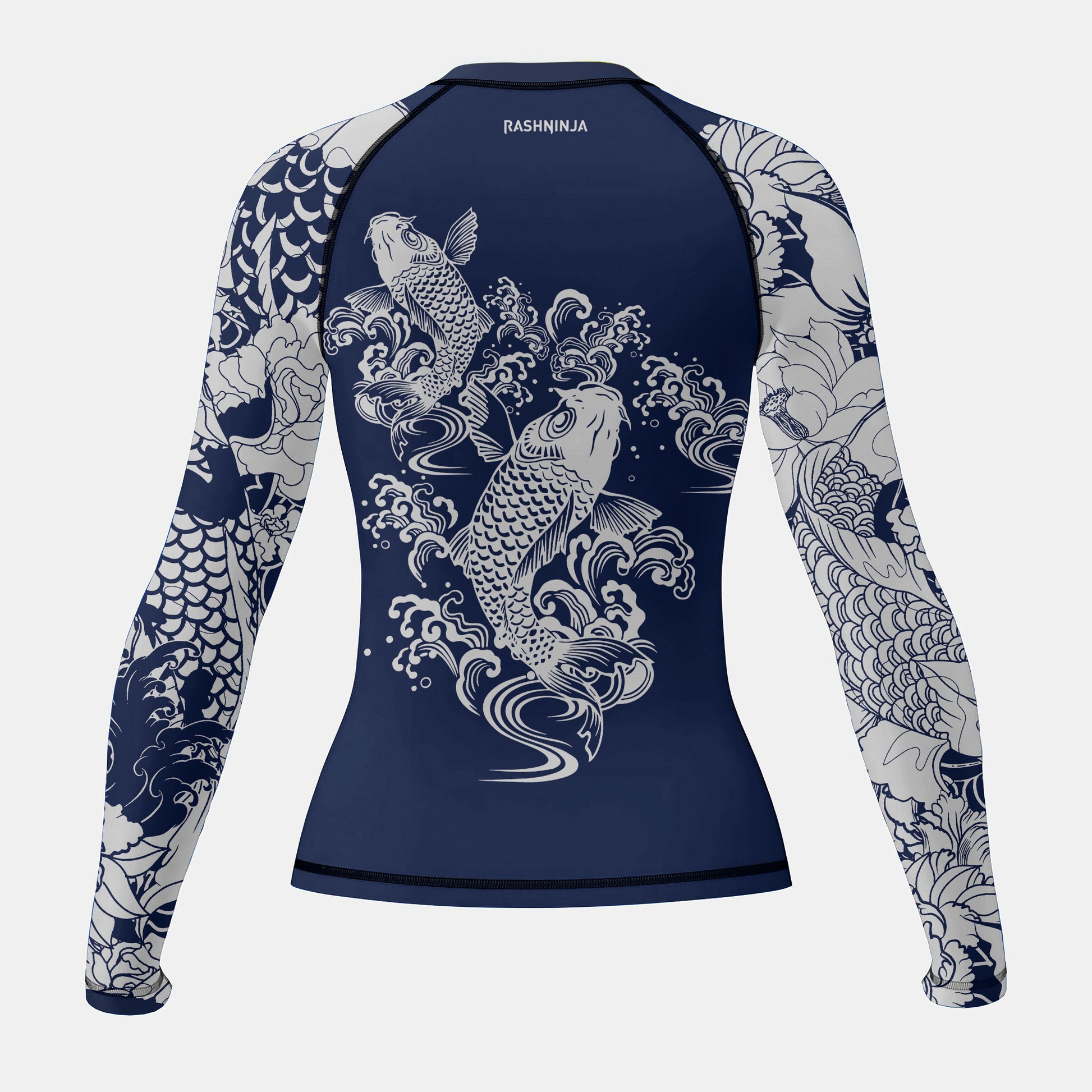 Rashninja Ranked Japanese Koi Fish Women's Long Sleeve Rash Guard