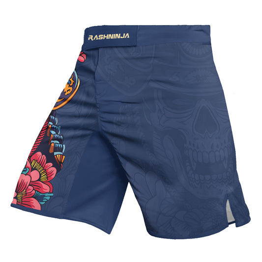 Rashninja Samurai Skull Blossom Men's Fight Shorts