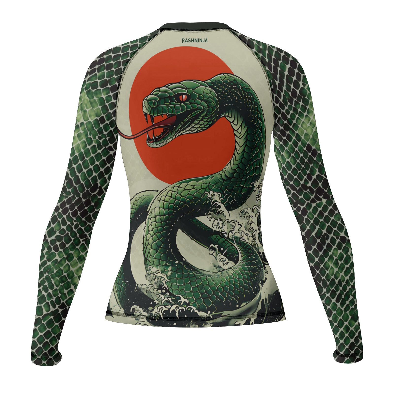 Rashninja Snake Rising Sun Women's Long Sleeve Rash Guard

