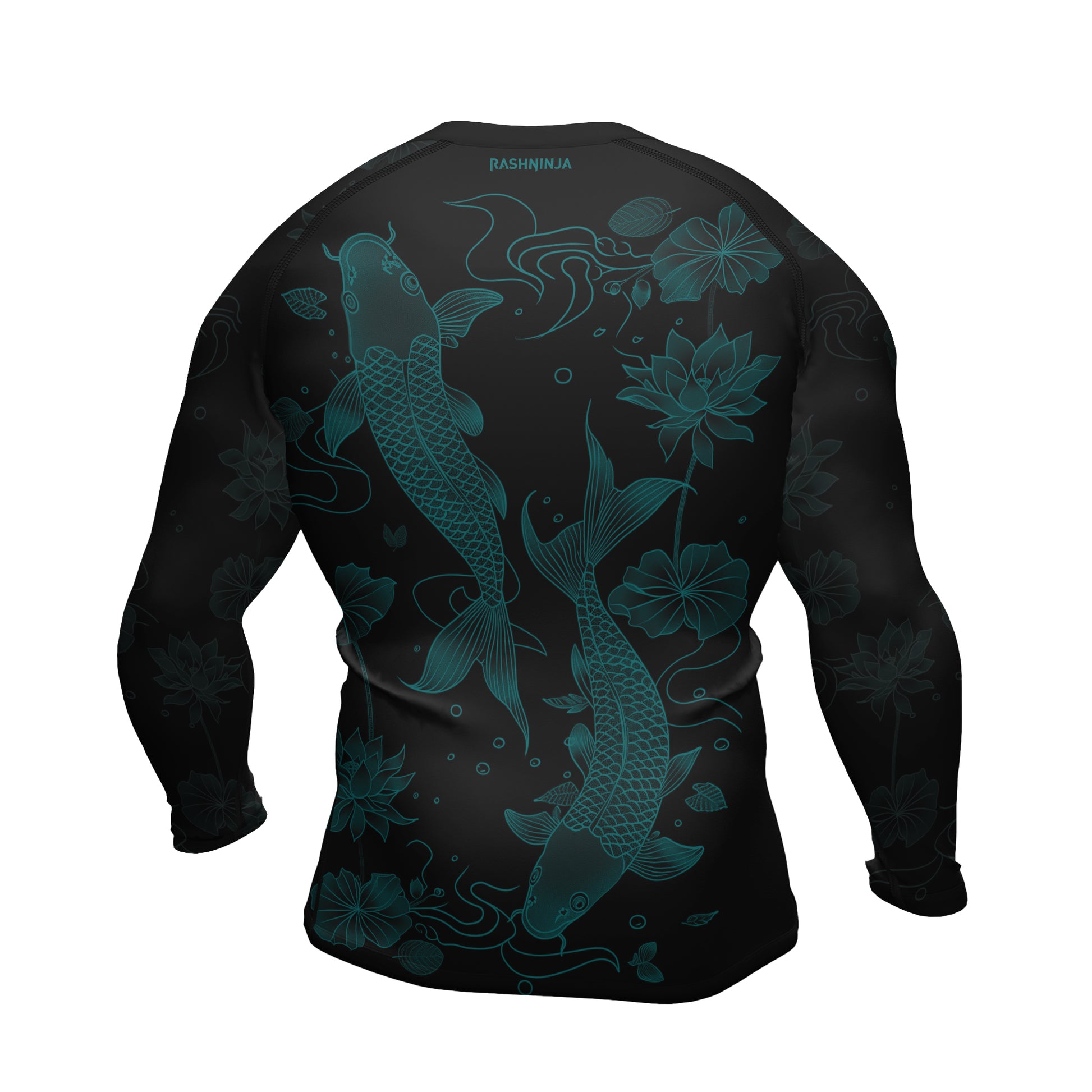 Rashninja Koi Lotus Flow Men's Long Sleeve Rash Guard | Koi Fish Shirt