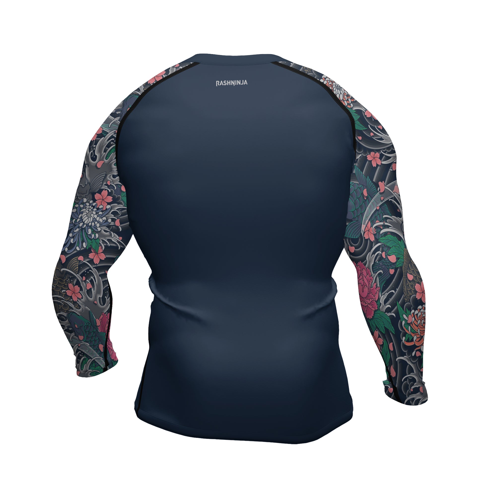 Rashninja Koi Blossom Waves Men's Long Sleeve Rash Guard