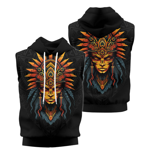 Rashninja Aztec Chieftain Sleeveless Hoodie | MMA Sleeveless Hoodie