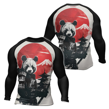 Rashninja Panda Samurai Sunset Men's Long Sleeve Rash Guard
