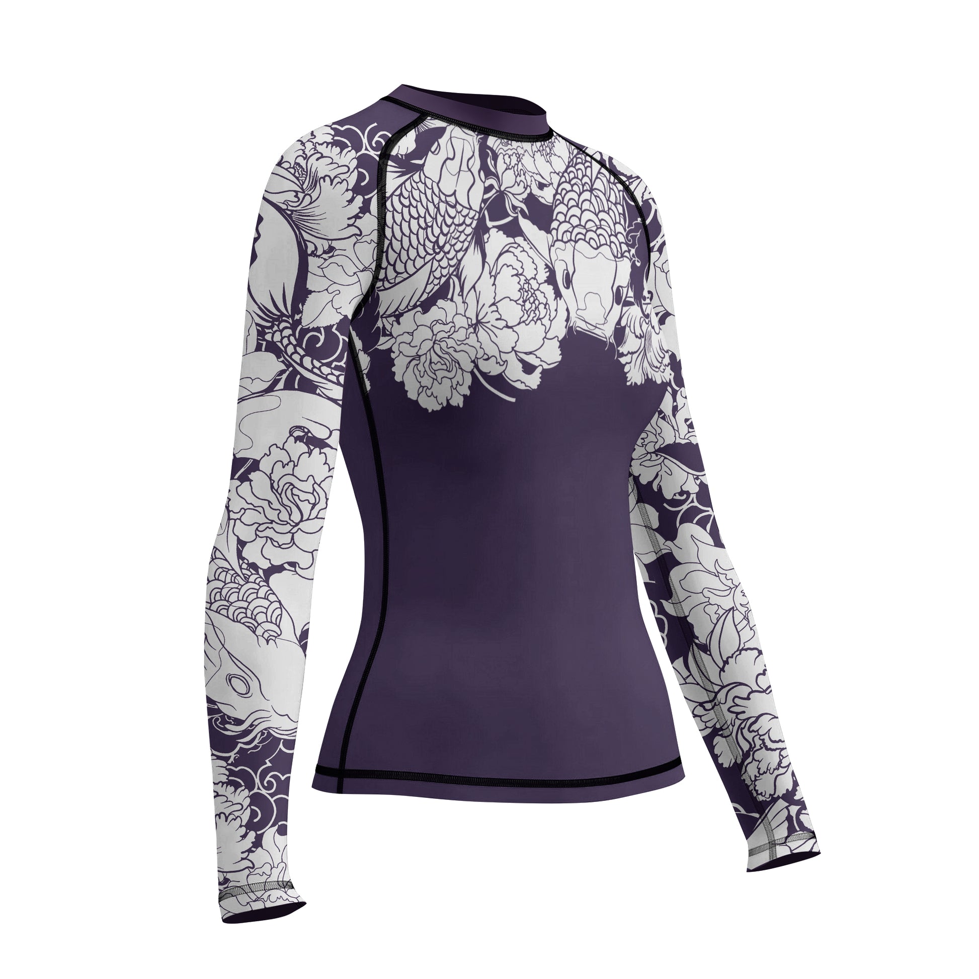 Rashninja Ranked Japanese Koi Fish Women's Long Sleeve Rash Guard