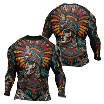 Rashninja Aztec Eagle Crest Men's Long Sleeve Rash Guard

