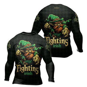 Rashninja Fighting Irish Leprechaun Men's Long Sleeve Rash Guard