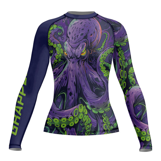 Rashninja Octopus Neon Multi Women's Long Sleeve Rash Guard