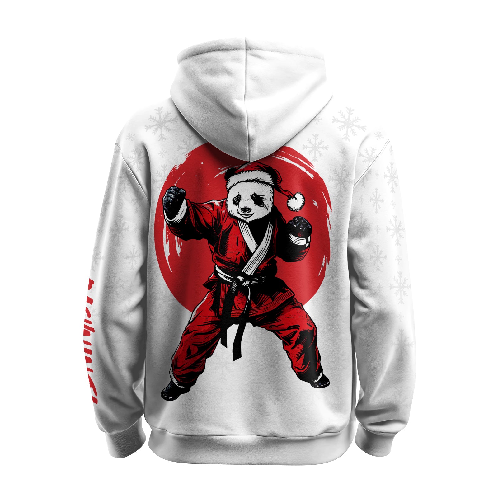 Rashninja White Santa Panda Kung Fu AOP Hoodie