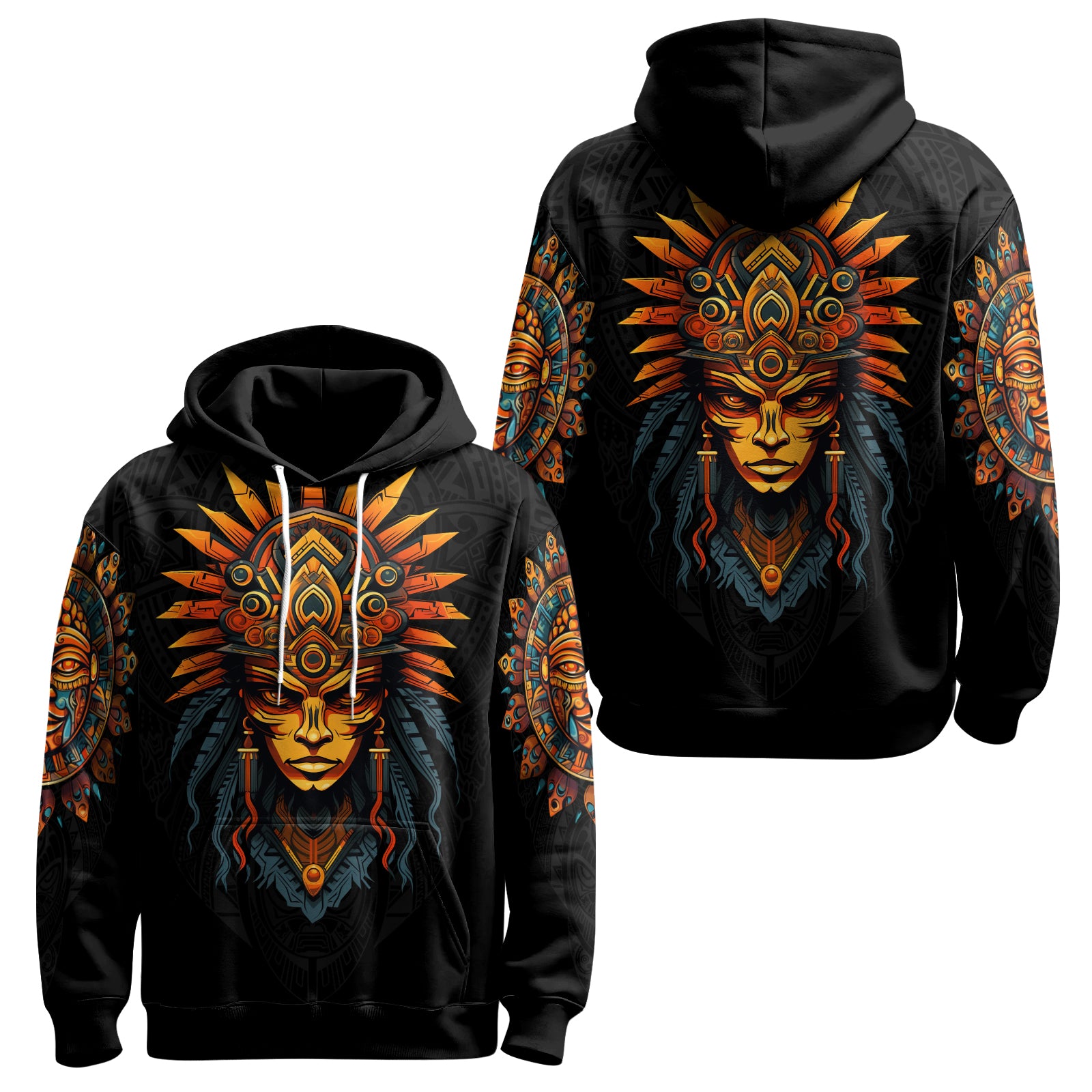 Rashninja Aztec Chieftain AOP Hoodie