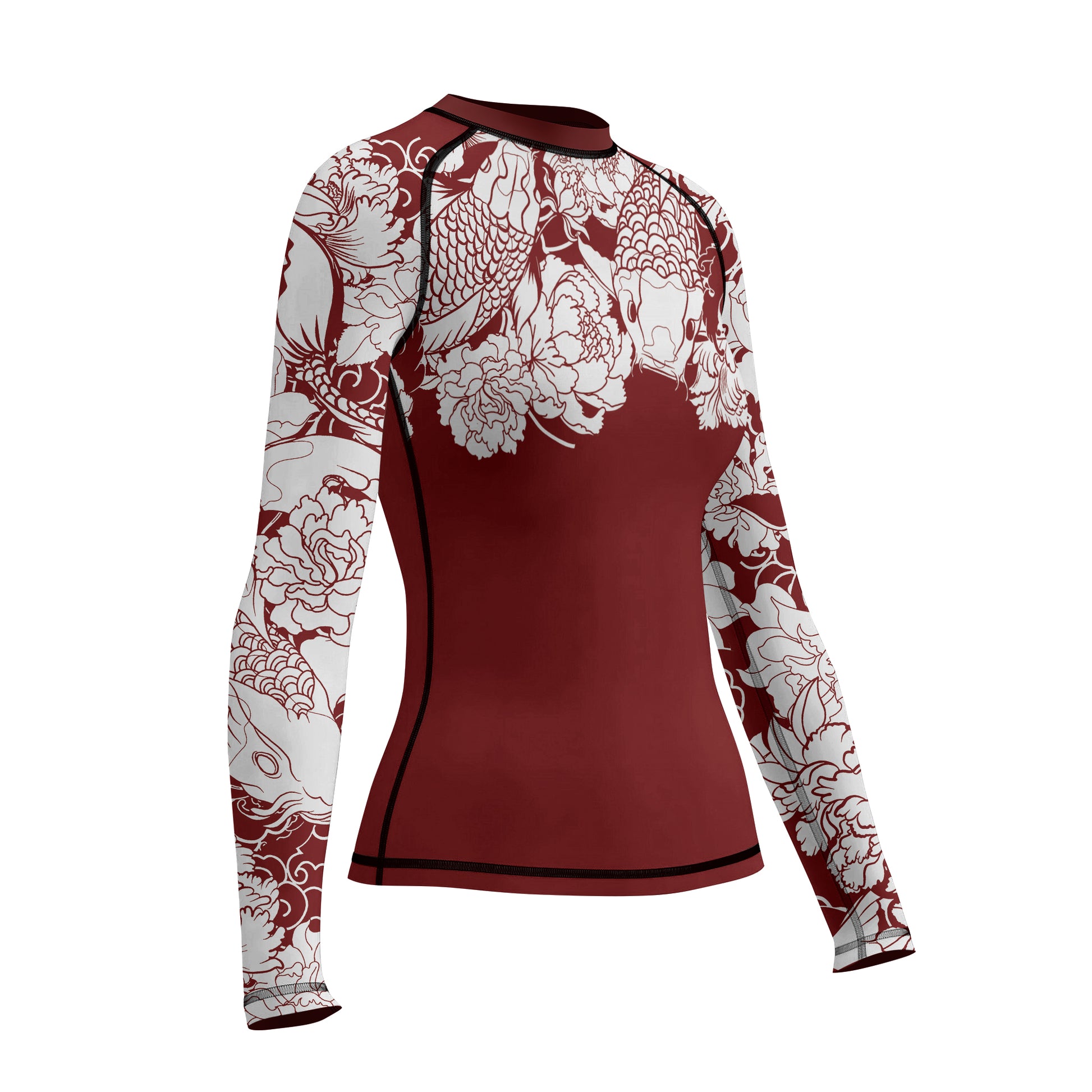 Rashninja Ranked Japanese Koi Fish Women's Long Sleeve Rash Guard