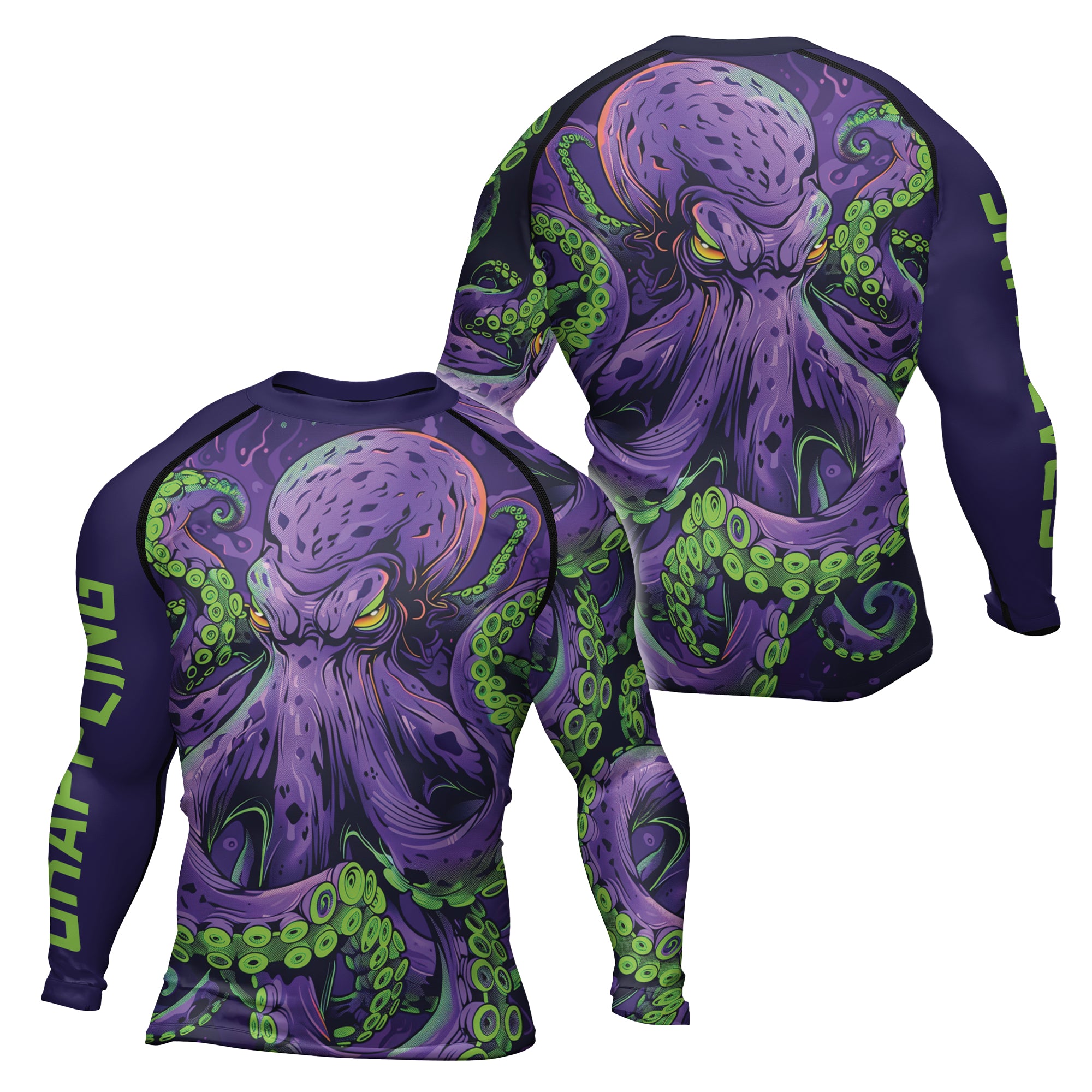 Rashninja Octopus Neon Multi Men's Long Sleeve Rash Guard
