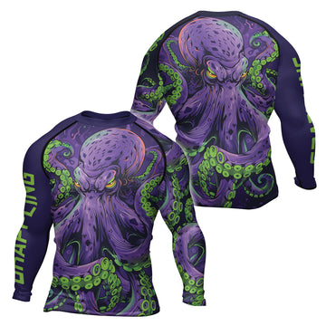 Rashninja Octopus Neon Multi Men's Long Sleeve Rash Guard