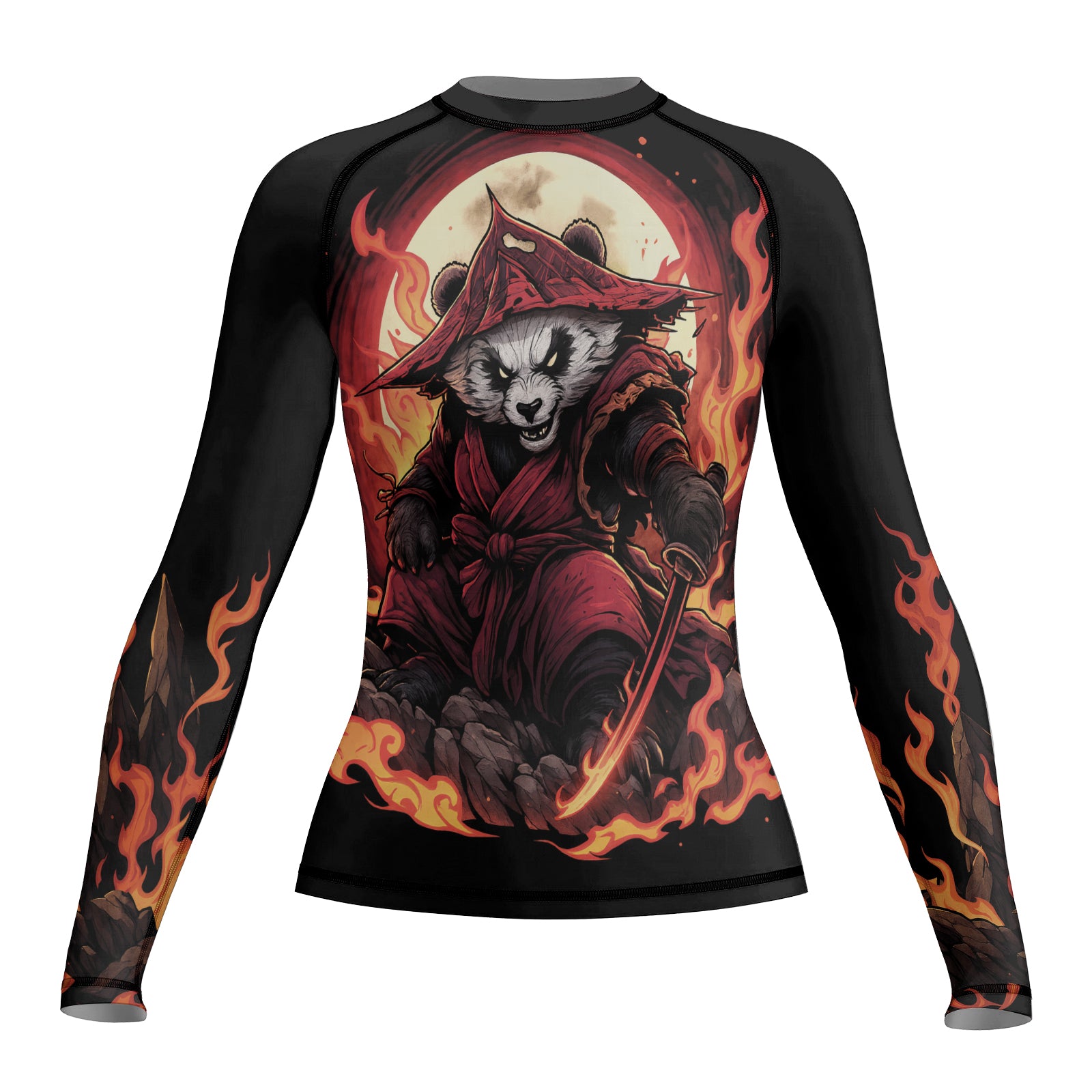Rashninja Panda Samurai Path Women's Long Sleeve Rash Guard
