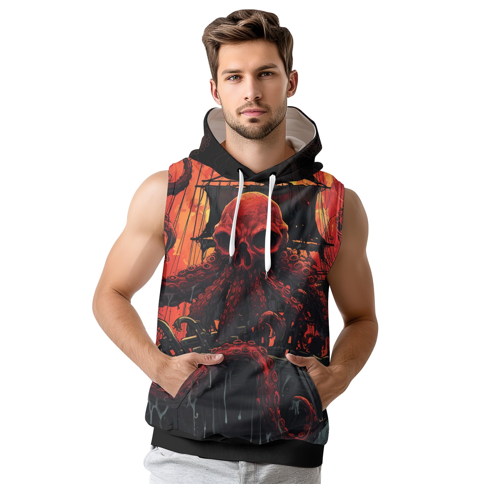 Rashninja Octopus Havoc Sleeveless Hoodie | MMA Sleeveless Hoodie