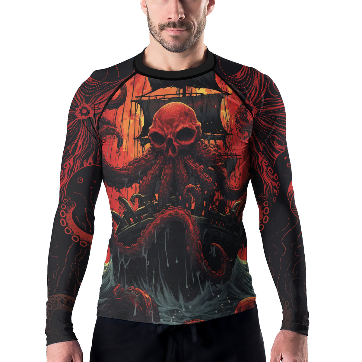 Octopus Rash Rashninja Octopus Havoc Men's Long Sleeve Rash Guard | Rash Guard