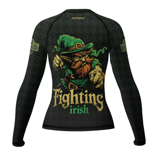 Rashninja Fighting Irish Leprechaun Women's Long Sleeve Rash Guard