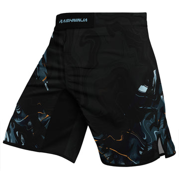 Rashninja Cyber Storm Blue Marble Men's Fight Shorts