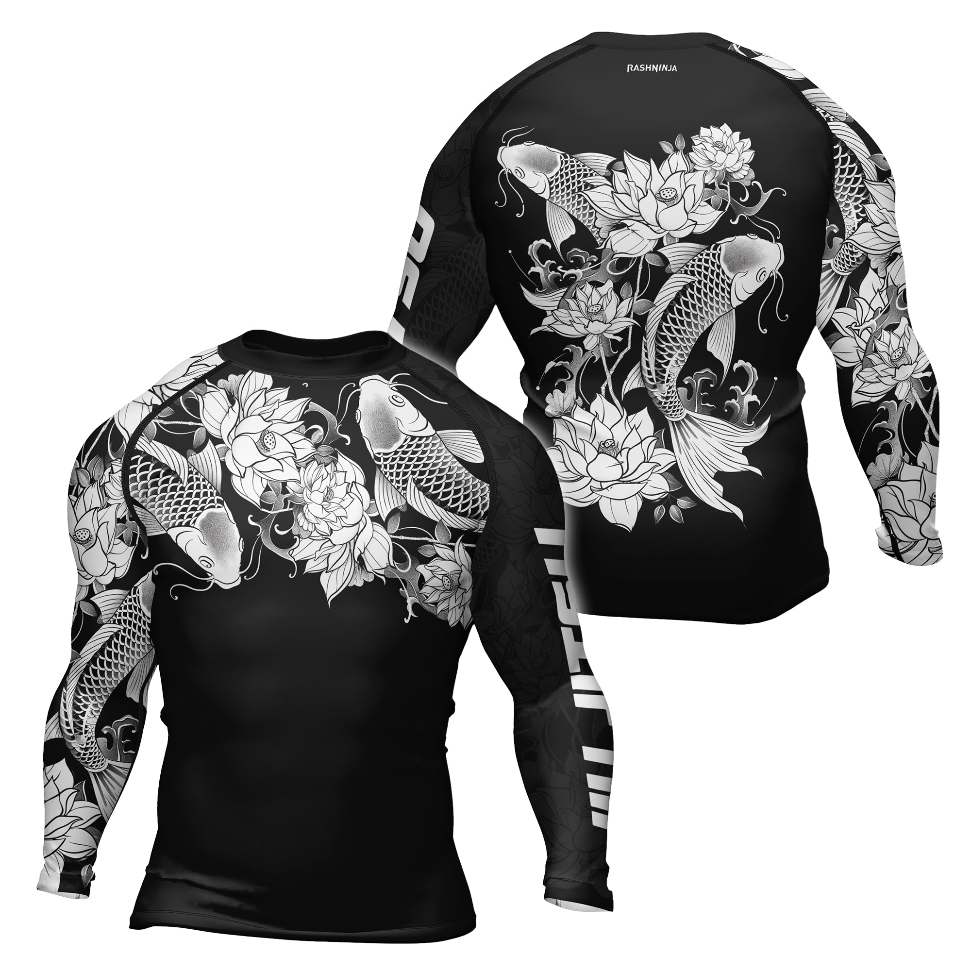 Rashninja Samurai Koi Harmony Men's Long Sleeve Rash Guard