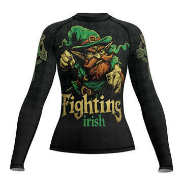 Rashninja Fighting Irish Leprechaun Women's Long Sleeve Rash Guard