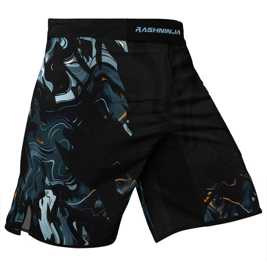 Rashninja Cyber Storm Blue Marble Men's Fight Shorts