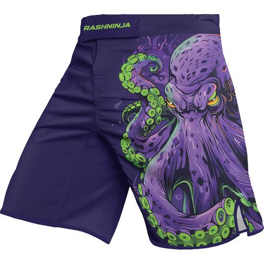 Rashninja Octopus Neon Multi Men's Fight Shorts