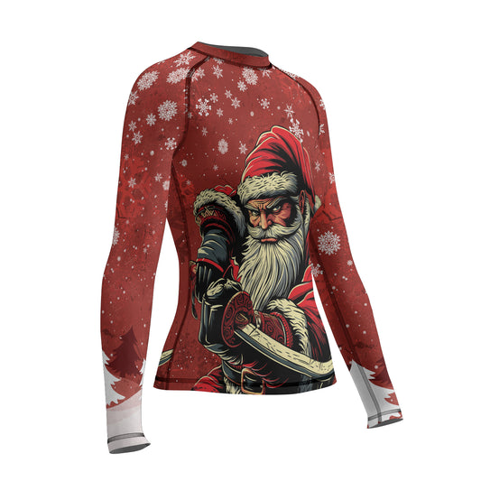 Rashninja Christmas Badass Santa Women's Long Sleeve Rash Guard