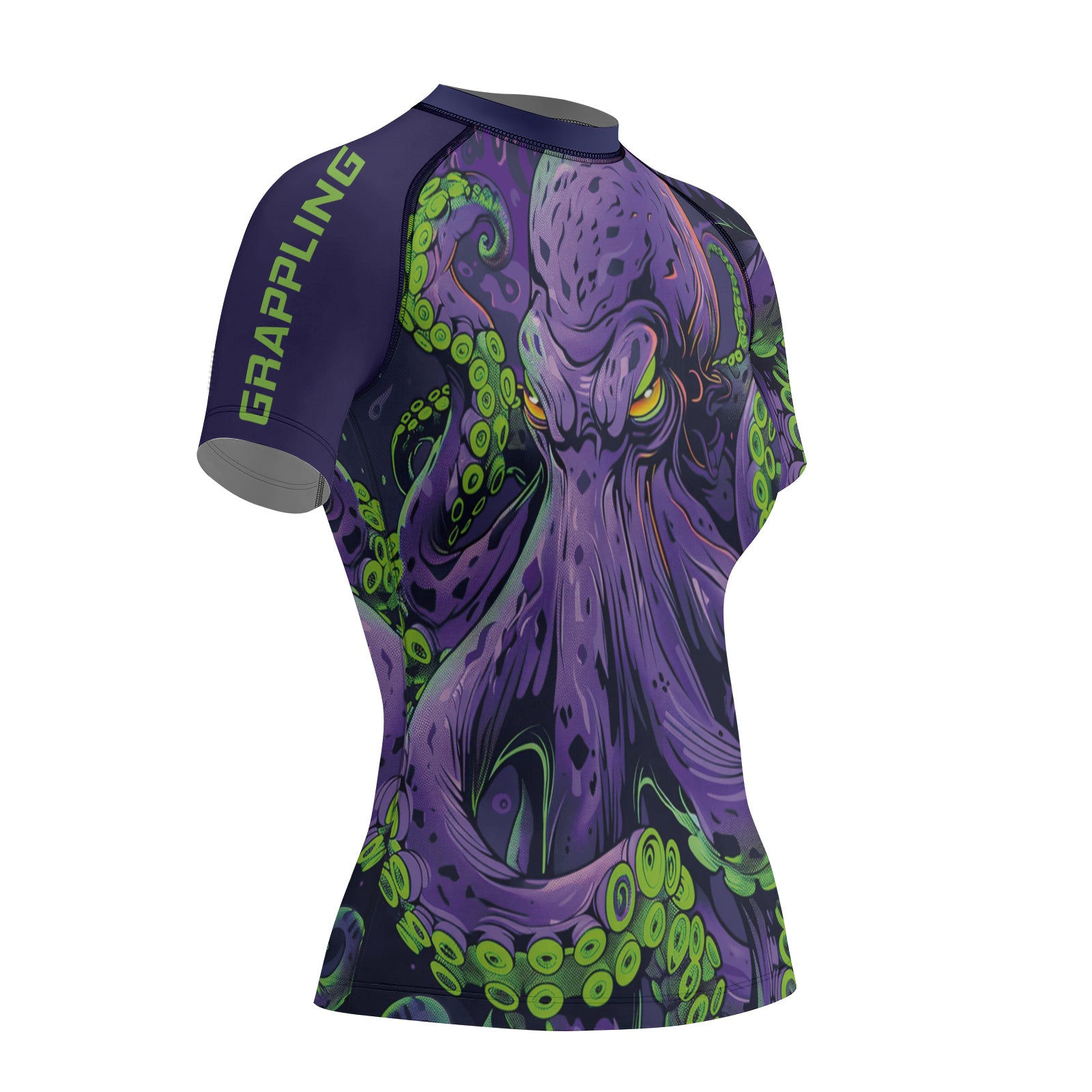 Rashninja Octopus Neon Multi Women's Short Sleeve Rash Guard