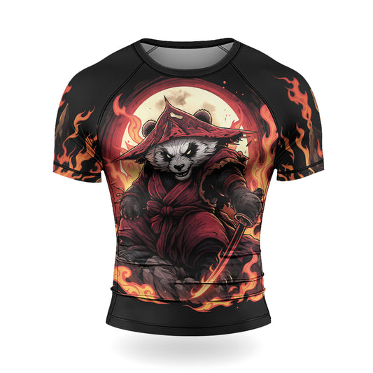 Rashninja Panda Samurai Path Men's Short Sleeve Rash Guard