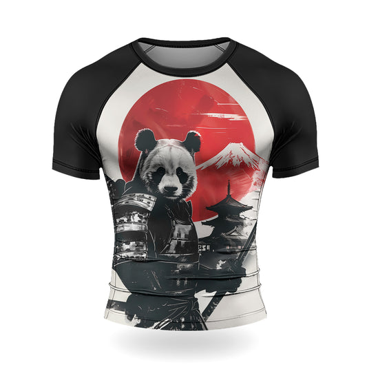 Rashninja Panda Samurai Sunset Men's Short Sleeve Rash Guard