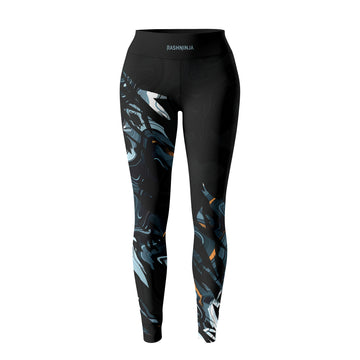 Rashninja Cyber Storm Blue Marble Women's Leggings