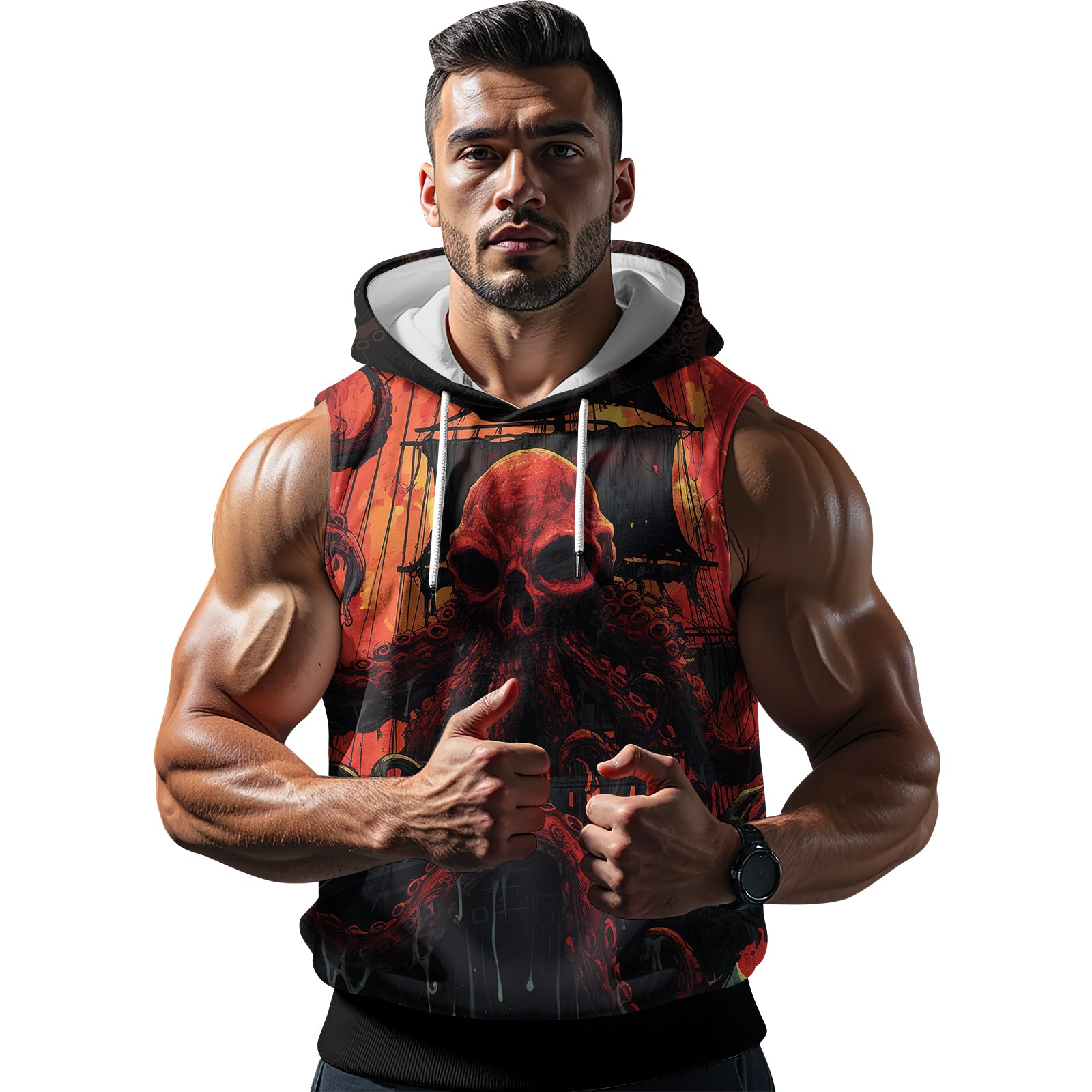 Rashninja Octopus Havoc Sleeveless Hoodie | MMA Sleeveless Hoodie