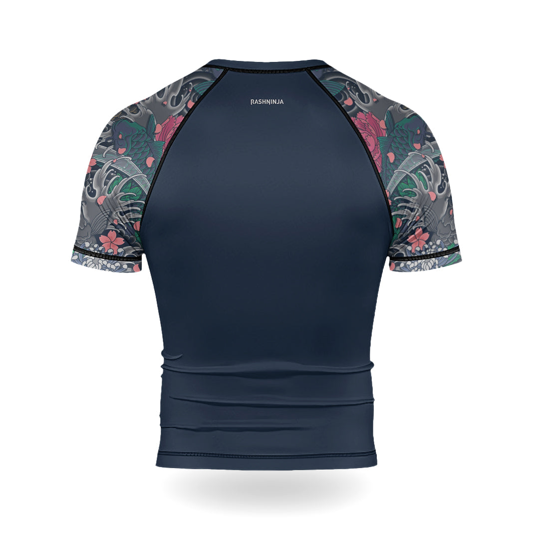 Rashninja Koi Blossom Waves Men's Short Sleeve Rash Guard