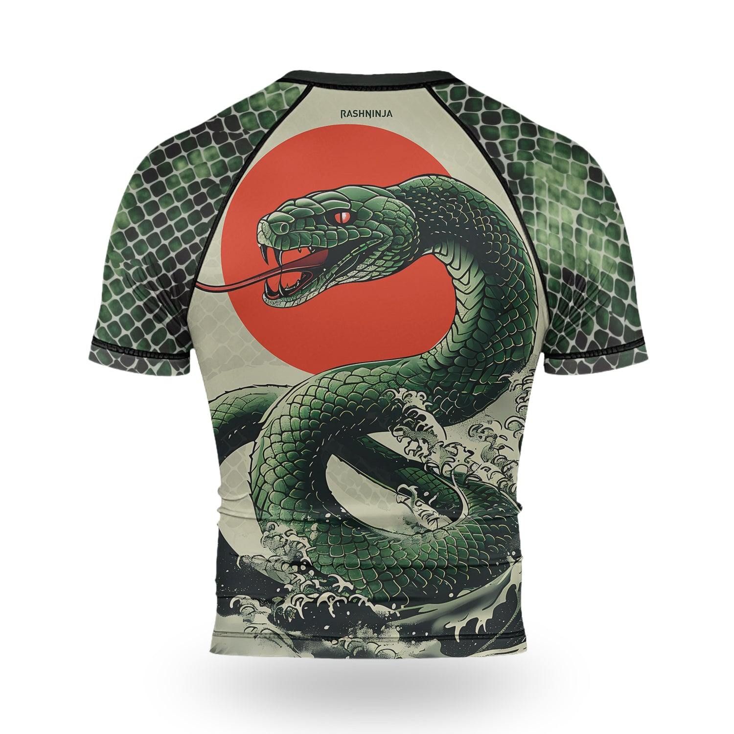 Rashninja Snake Rising Sun Men's Long Sleeve Rash Guard

