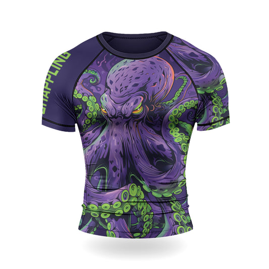 Rashninja Octopus Neon Multi Men's Short Sleeve Rash Guard