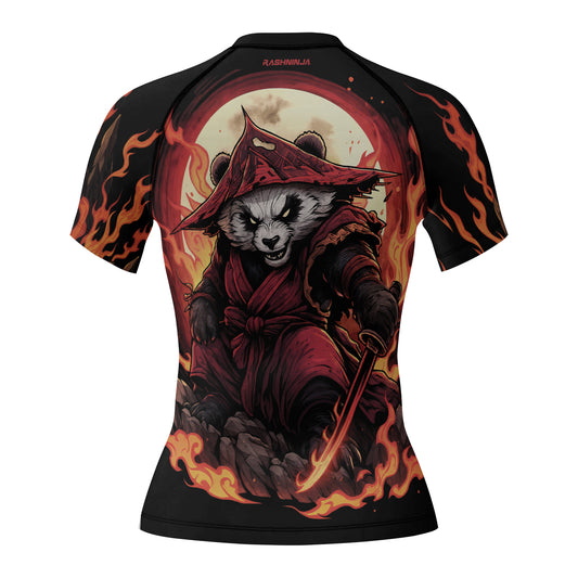 Rashninja Panda Samurai Path Women's Short Sleeve Rash Guard