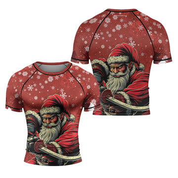 Rashninja Christmas Badass Santa Men's Short Sleeve Rash Guard