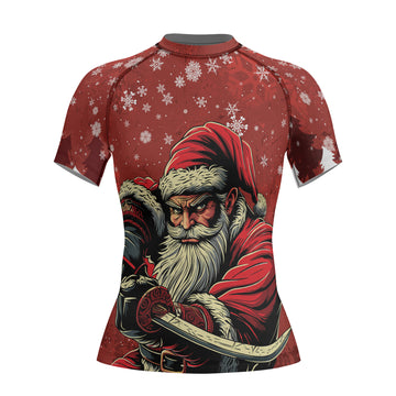 Rashninja Christmas Badass Santa Women's Short Sleeve Rash Guard