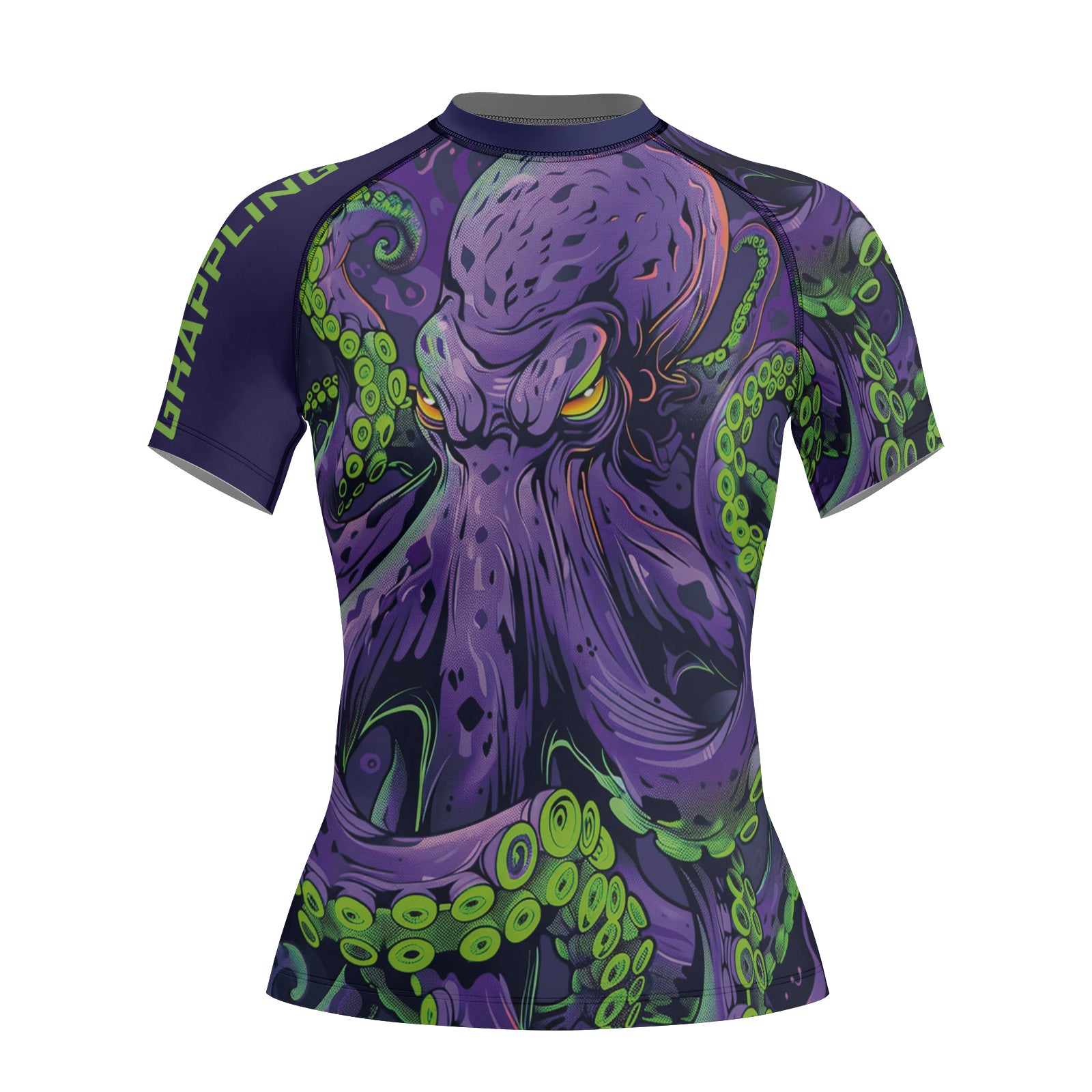 Rashninja Octopus Neon Multi Women's Short Sleeve Rash Guard